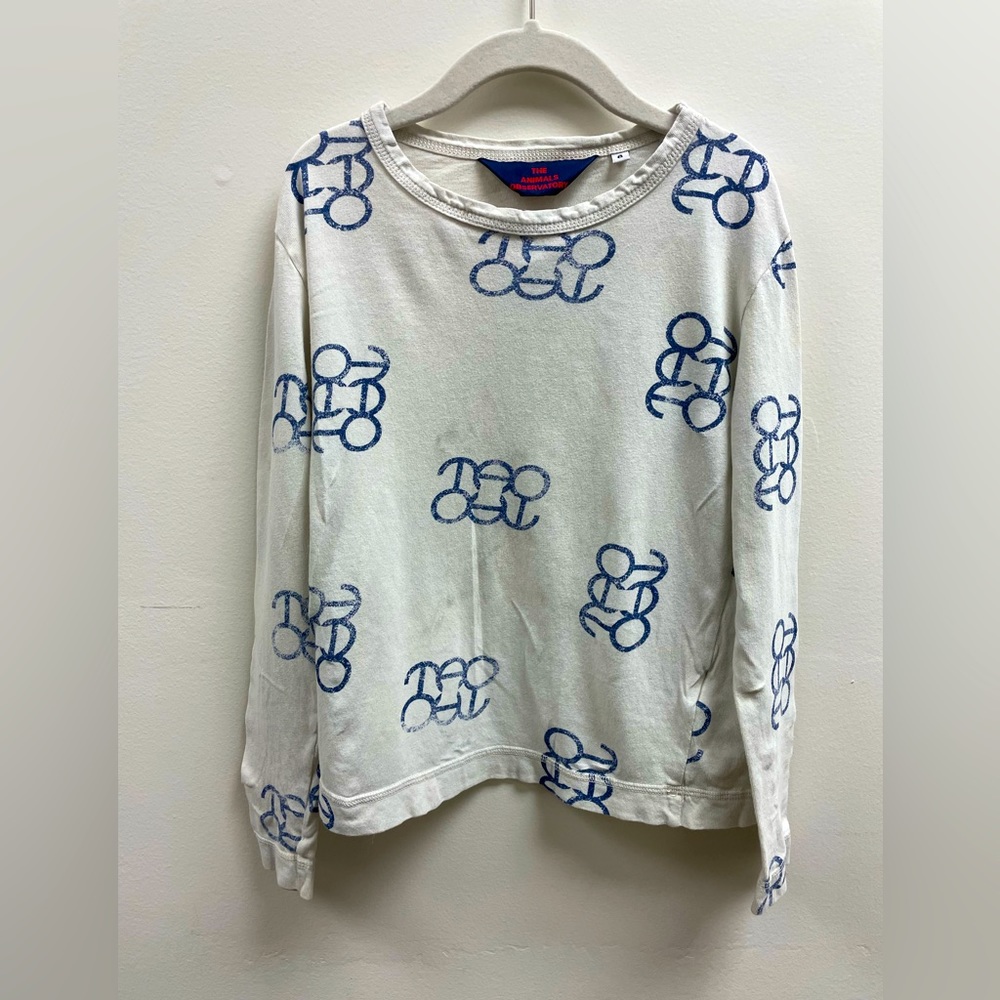 The Animals Observatory Long Sleeve Tee With Printed Logo  6Y